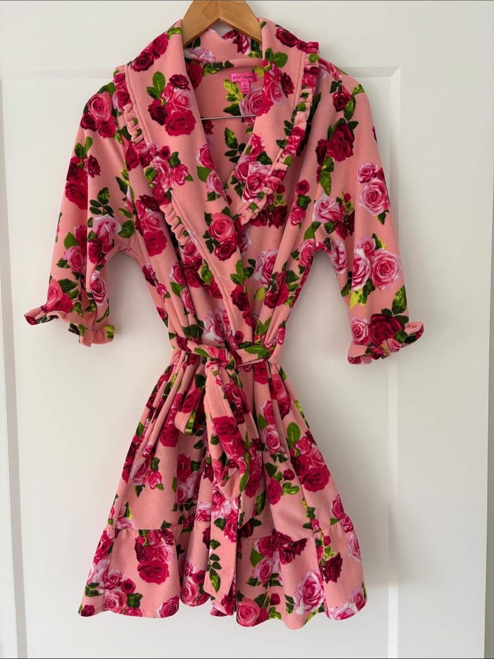 Betsey Johnson Floral Plush Robe